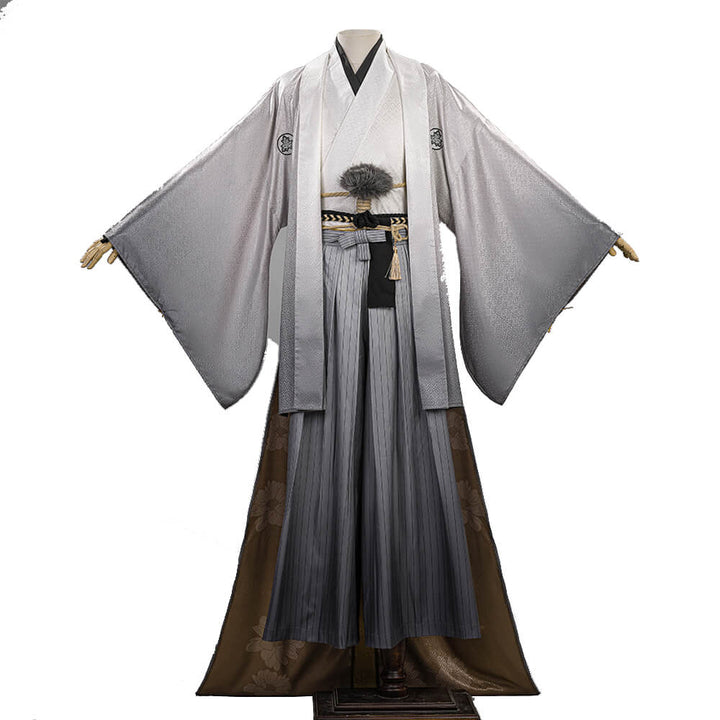 Kotoyuki Tsuneki Cosplay Costume Game WakuWaku-R Kimono Black Fox Mask Men Kotoyuki Christmas