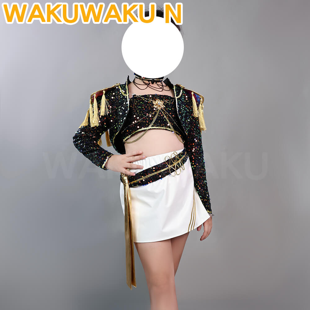 【Children Ver】Rumi Mira Zoey Cosplay Costume WakuWaku-N Kids Golden Halloween Family Cosplay
