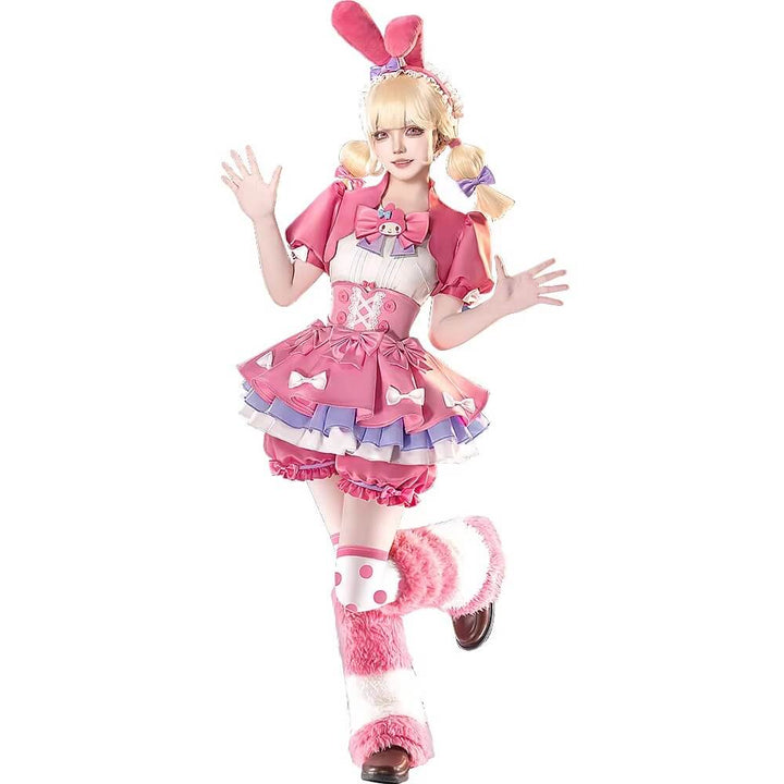 【In Stock】Lily Barriere Costume Game Identity V Cosplay WakuWaku-R Costume Women Cute Pink Dress Lily Barriere Cheerleader
