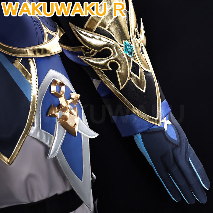 Game Genshin Impact Lohen Cosplay Costume Blue Suit