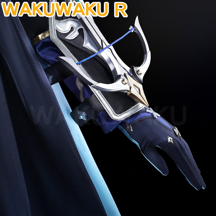 Game Genshin Impact Lohen Cosplay Costume Blue Suit