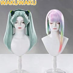 【In Stock】WakuWaku Lucy Rebecca Cosplay Wig Anime Green Long Hair