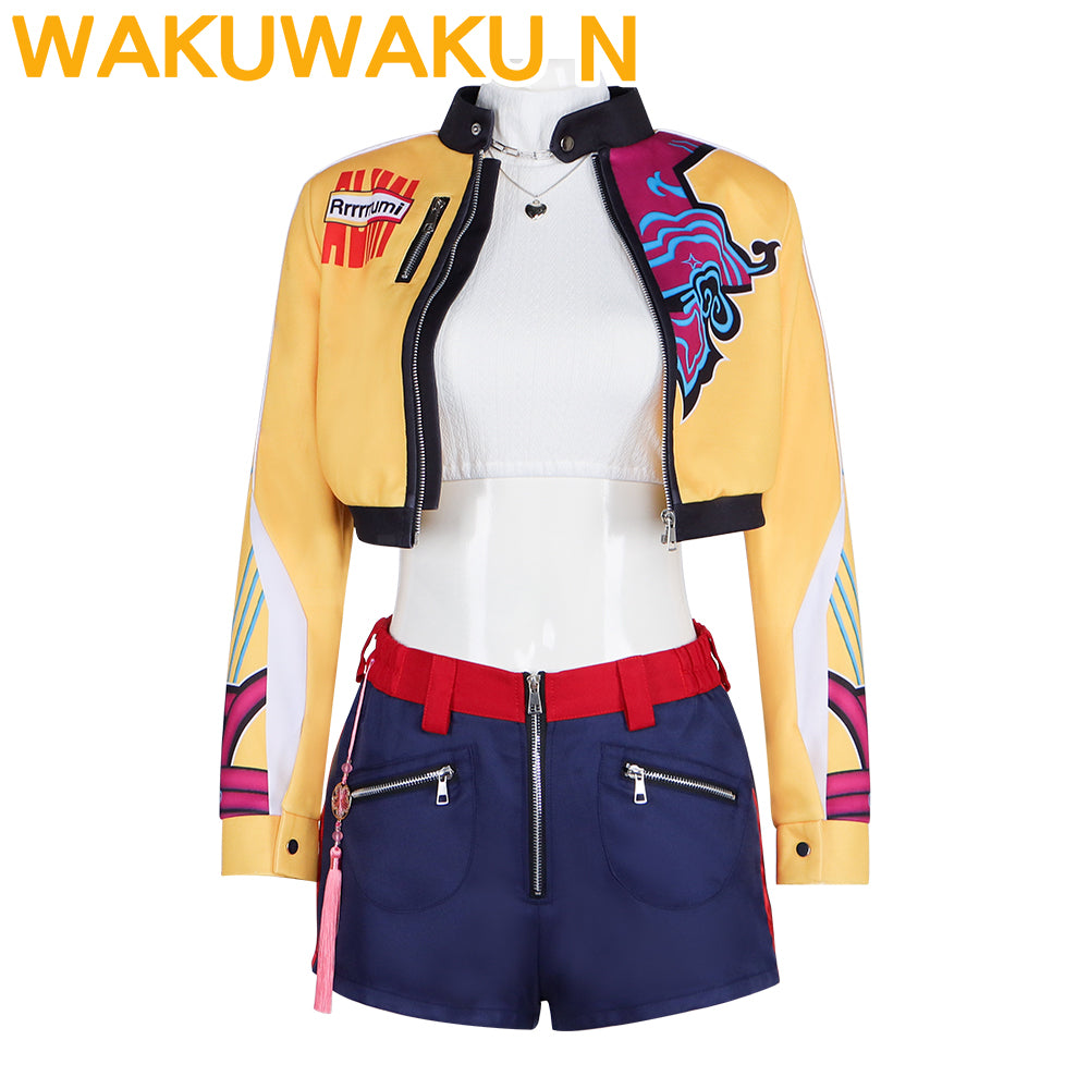 Wakuwaku-N Movie Anime K-Pop Killer Cosplay Costume Women Yellow Series