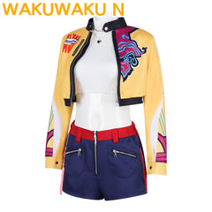 Wakuwaku-N Movie Anime K-Pop Killer Cosplay Costume Women Yellow Series