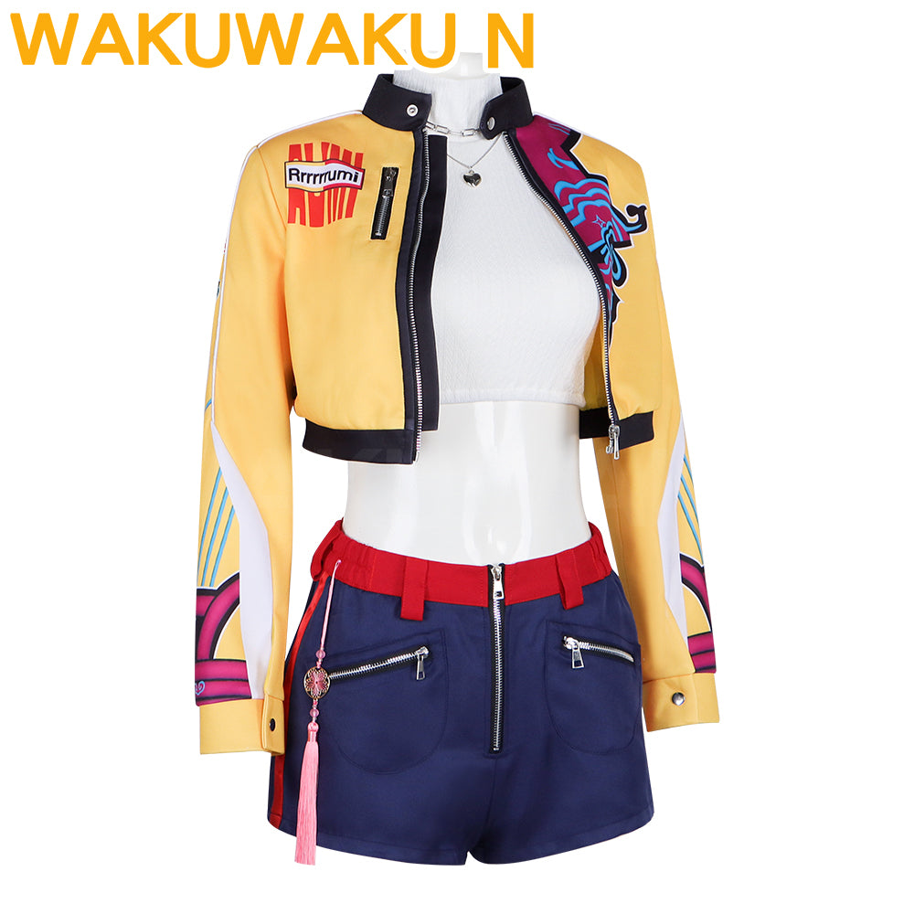 Wakuwaku-N Movie Anime K-Pop Killer Cosplay Costume Women Yellow Series