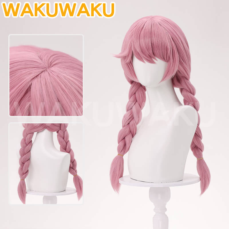 Mei Kamori Kiriko Wig Game OW Cosplay Women Pink Long Braided Hair Meiling Zhou Mei Cosplay High Heat Resistant Hair