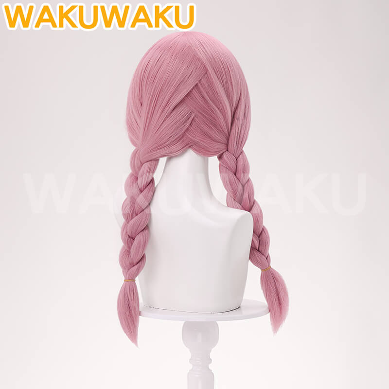 Mei Kamori Kiriko Wig Game OW Cosplay Women Pink Long Braided Hair Meiling Zhou Mei Cosplay High Heat Resistant Hair