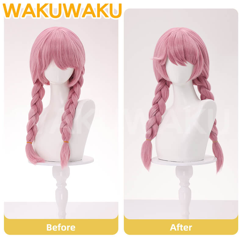 Mei Kamori Kiriko Wig Game OW Cosplay Women Pink Long Braided Hair Meiling Zhou Mei Cosplay High Heat Resistant Hair