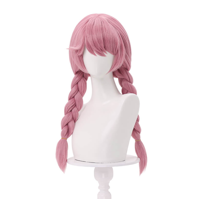 Mei Kamori Kiriko Wig Game OW Cosplay Women Pink Long Braided Hair Meiling Zhou Mei Cosplay High Heat Resistant Hair
