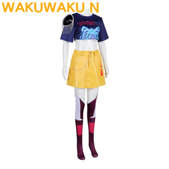 Wakuwaku-N Movie Anime Kpop Killer Cosplay Costume Full Set Yellow Series