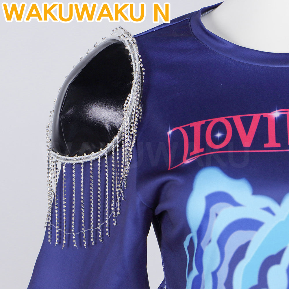 Wakuwaku-N Movie Anime Kpop Killer Cosplay Costume Full Set Yellow Series