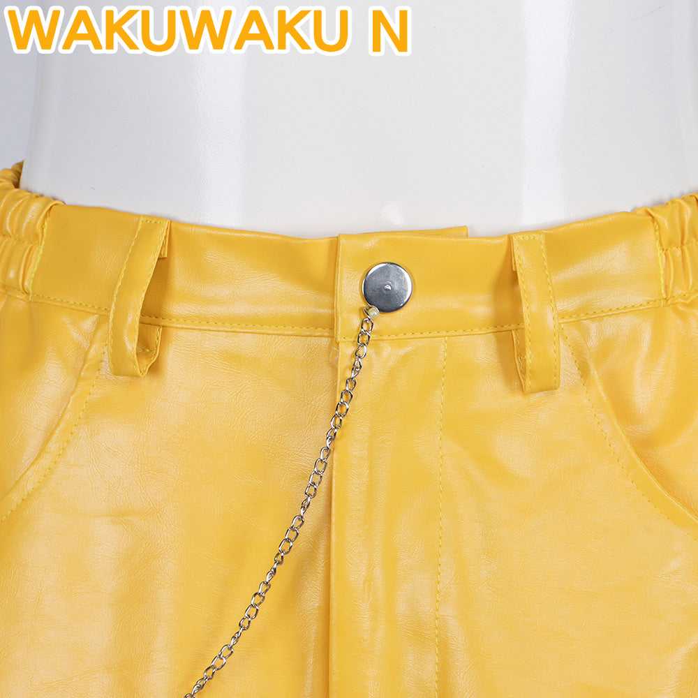 Wakuwaku-N Movie Anime Kpop Killer Cosplay Costume Full Set Yellow Series