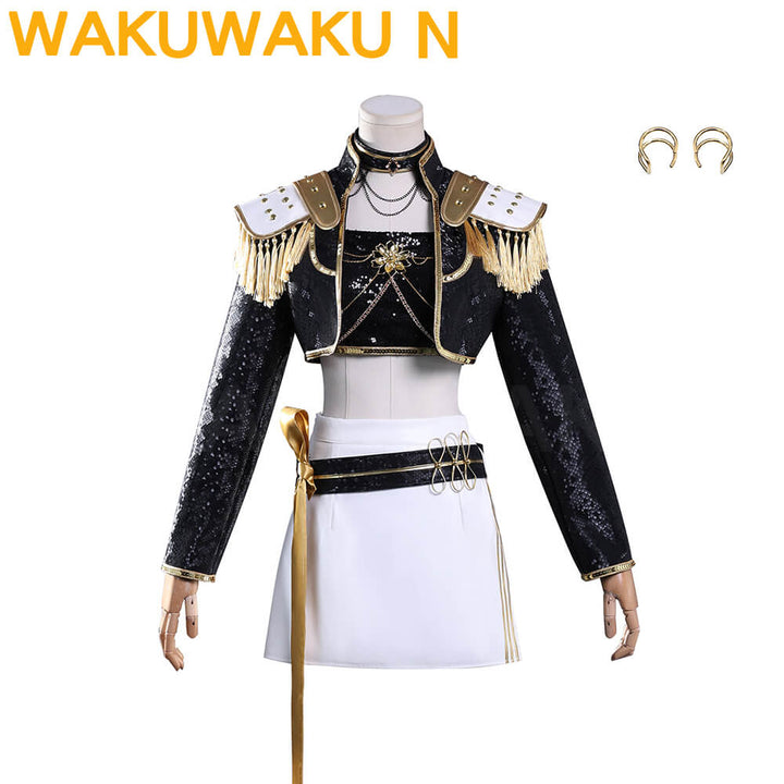 【In Stock】WakuWaku-N Movie Anime Kpop Killer Cosplay Costume Black Golden Stage Suit
