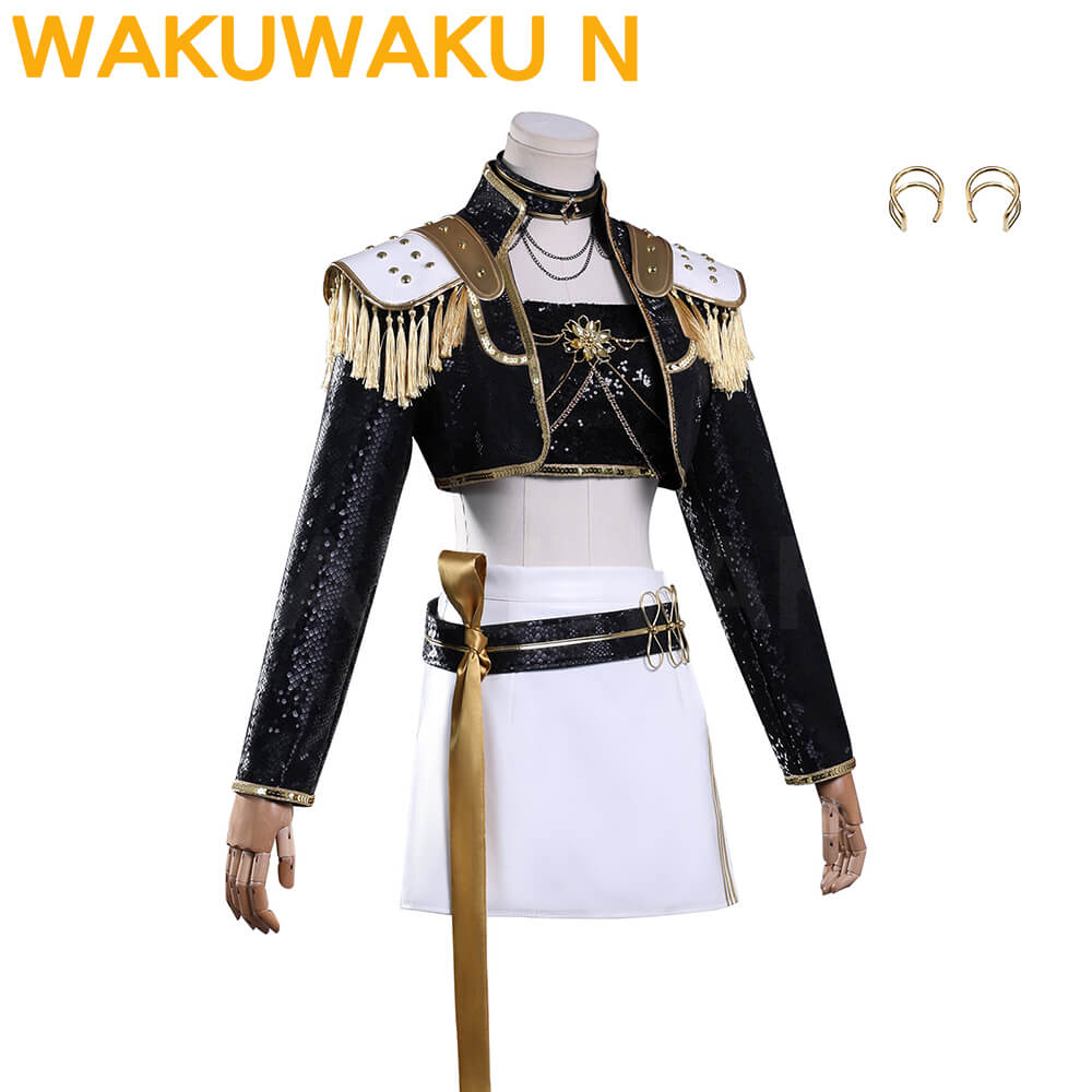 【In Stock】WakuWaku-N Movie Anime Kpop Killer Cosplay Costume Black Golden Stage Suit