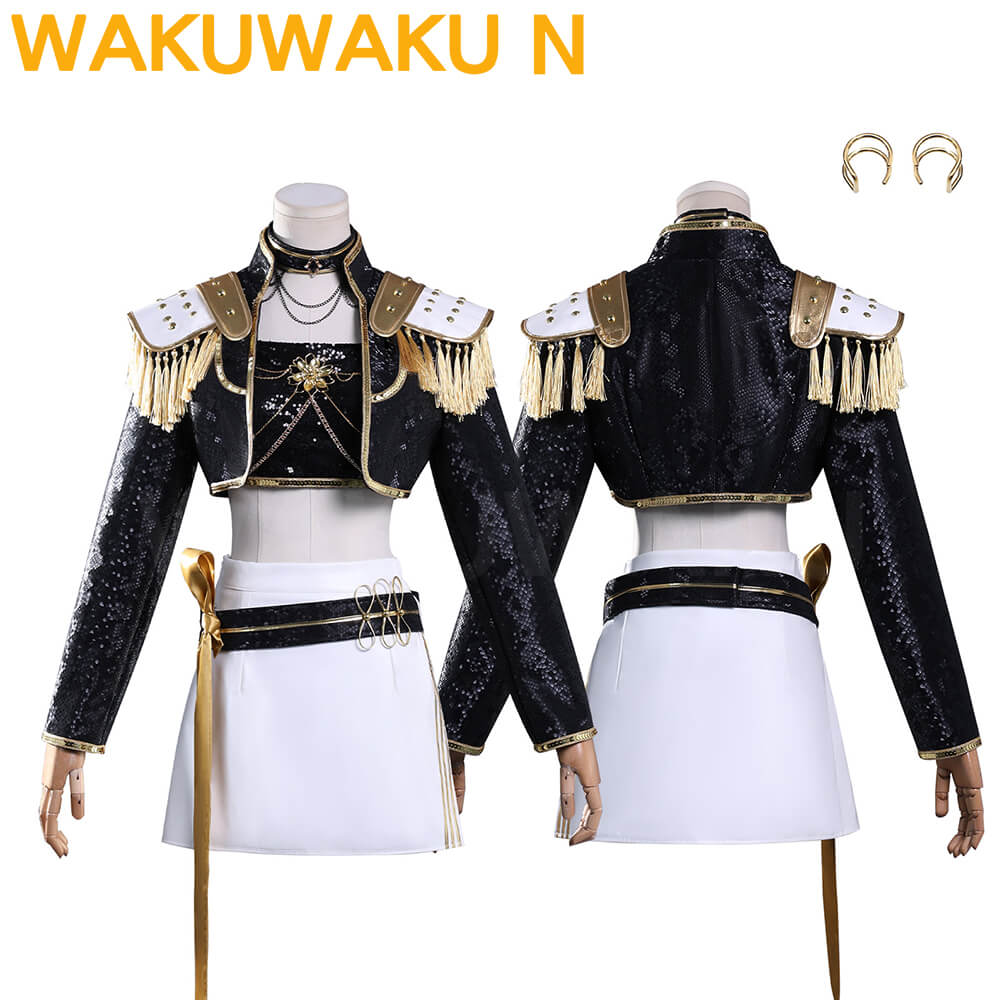 【In Stock】WakuWaku-N Movie Anime Kpop Killer Cosplay Costume Black Golden Stage Suit
