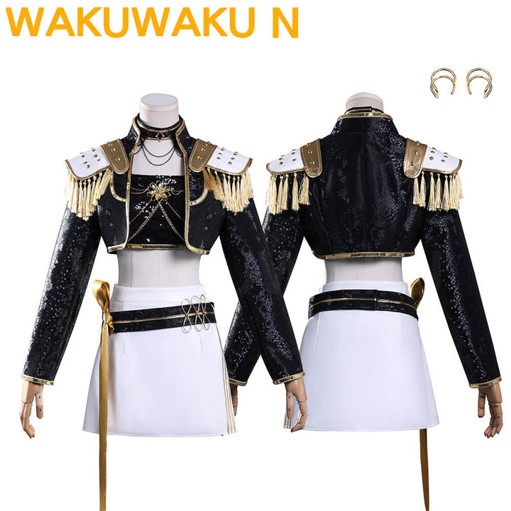 【In Stock】WakuWaku-N Movie Anime Kpop Killer Cosplay Costume Black Golden Stage Suit