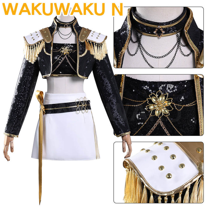 【In Stock】WakuWaku-N Movie Anime Kpop Killer Cosplay Costume Black Golden Stage Suit