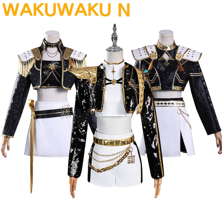 【In Stock】WakuWaku-N Movie Anime Kpop Killer Cosplay Costume Black Golden Stage Suit