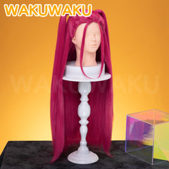【Children Ver】【In Stock】WakuWaku Movie Front Lace Wig Cosplay Kids 100cm Long Pink Hair