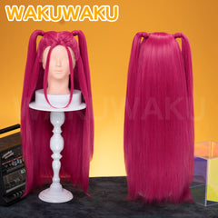 【Children Ver】【In Stock】WakuWaku Movie Front Lace Wig Cosplay Kids 100cm Long Pink Hair