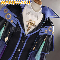 【S-2XL】WakuWaku Game Genshin Impact Mitya Cosplay Wig Men Suit Snezhnaya