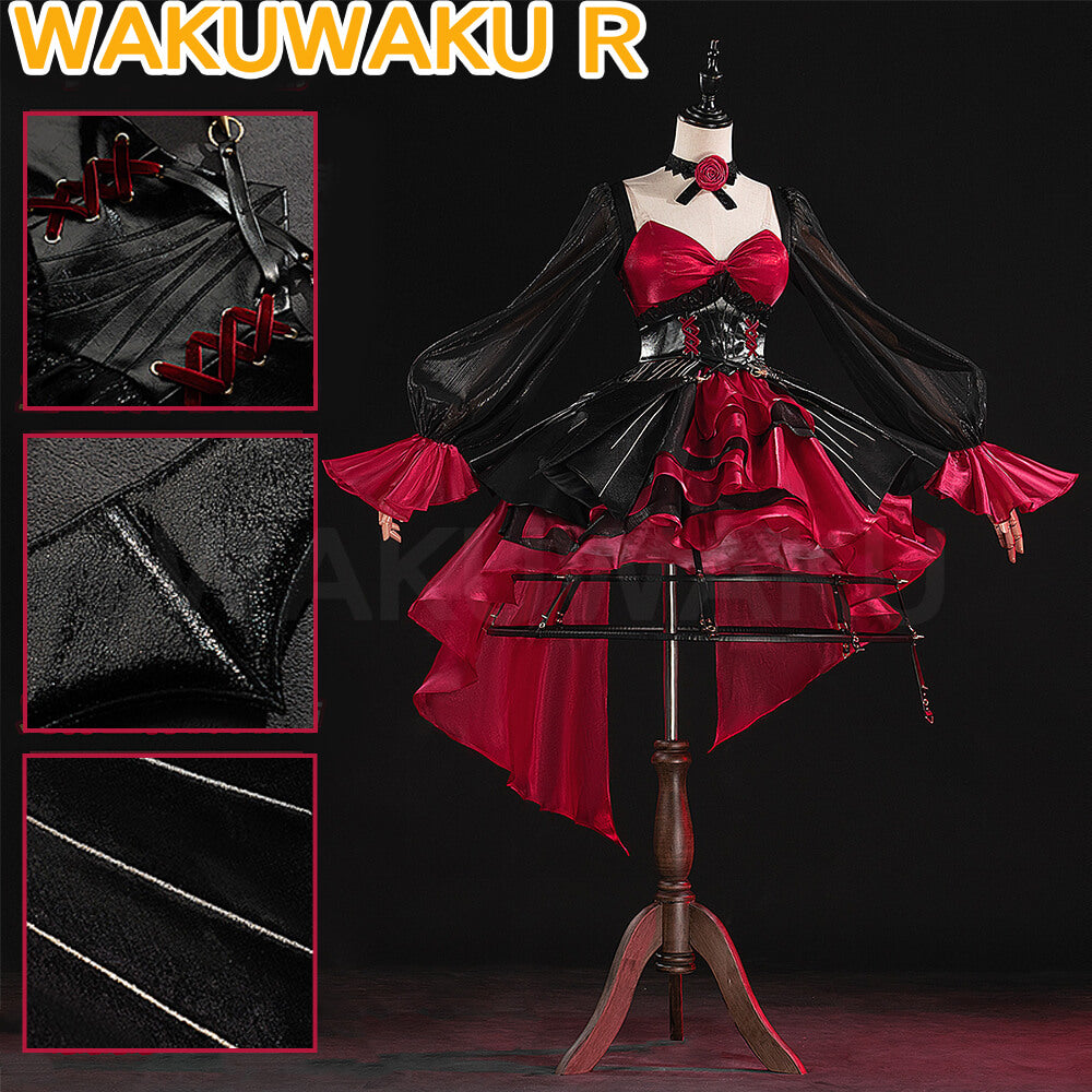 【S-2XL】WakuWaku-R Game Wuthering Waves Phrolova Costume Red Short Dress