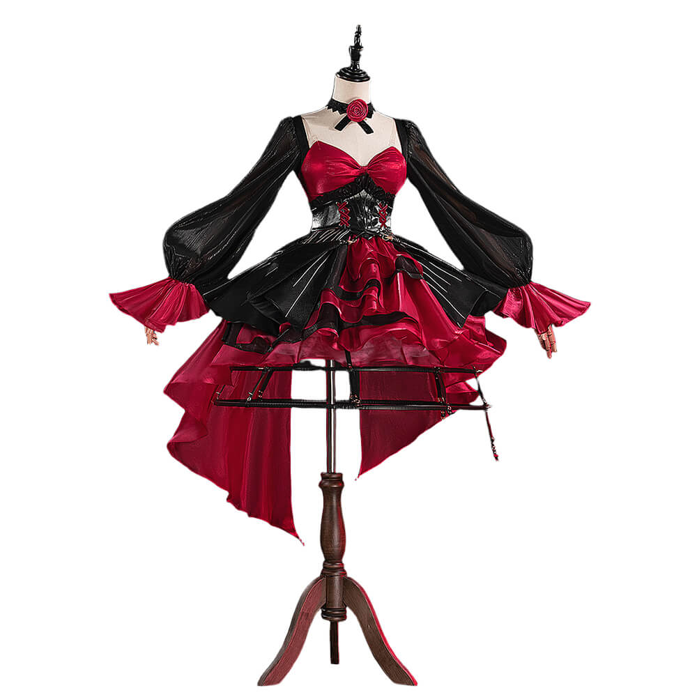 【S-2XL】WakuWaku-R Game Wuthering Waves Phrolova Costume Red Short Dress