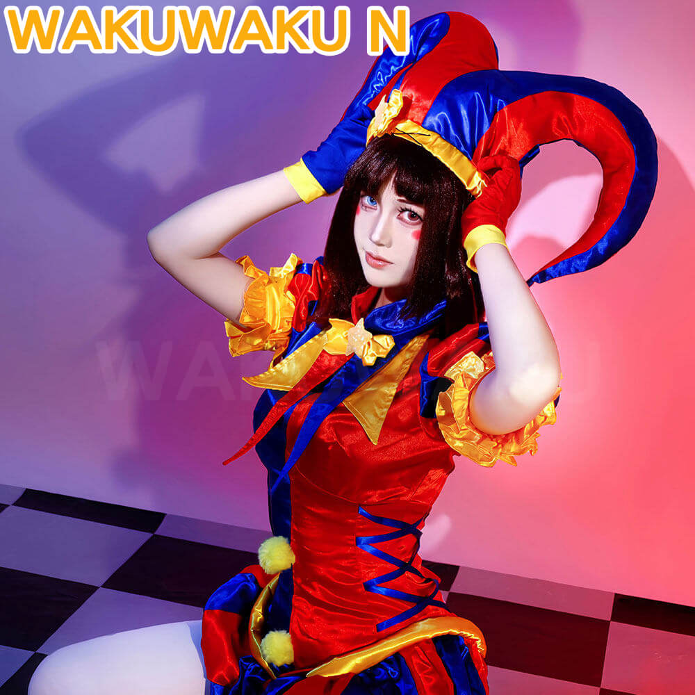 【XS-3XL】WakuWaku-N Pomni Cosplay Anime Women Blue Red Joker Suits