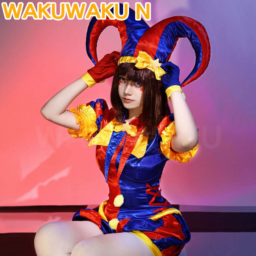 【XS-3XL】WakuWaku-N Pomni Cosplay Anime Women Blue Red Joker Suits