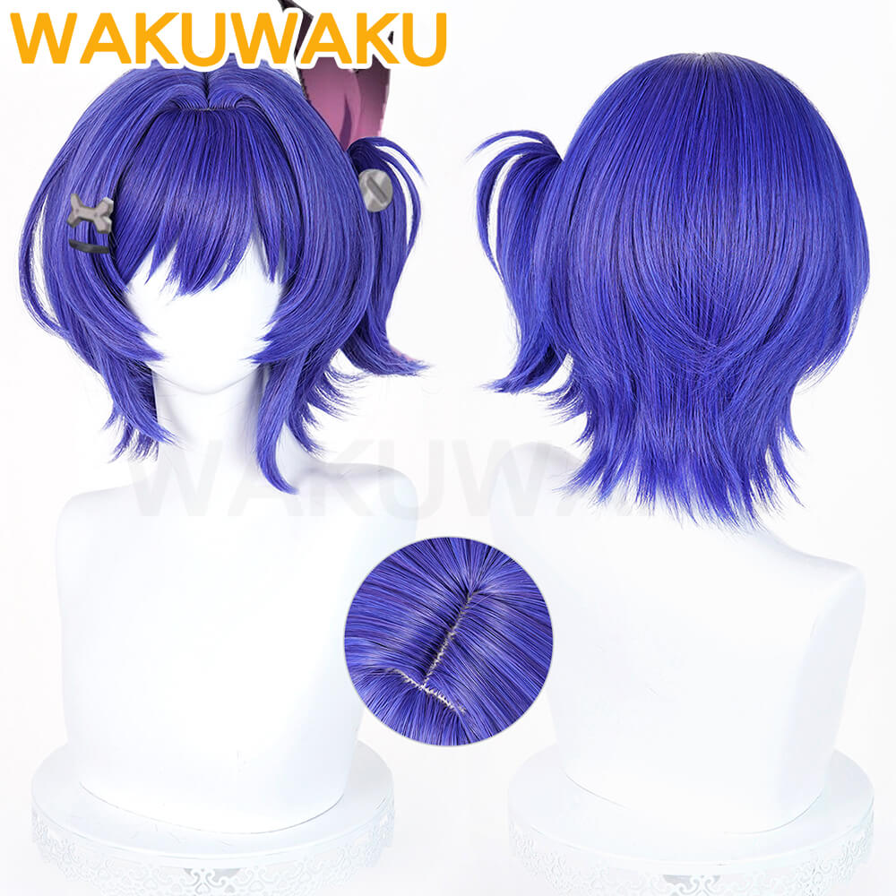 Game Genshin Impact Prune Wig Blue Hair
