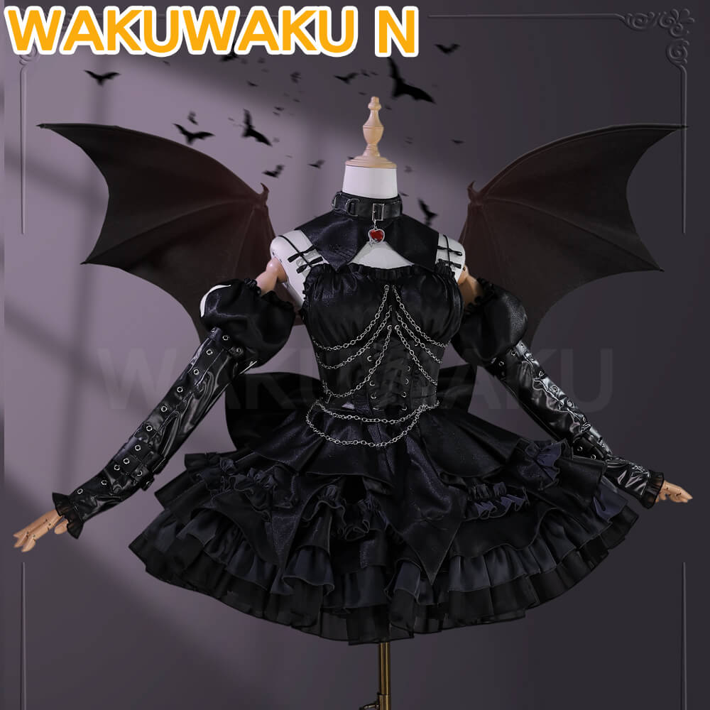 【S-2XL】KAngel Ame-chan Cosplay Costume Game WakuWaku-N Black Devil Ame-chan White KAngel Cosplay