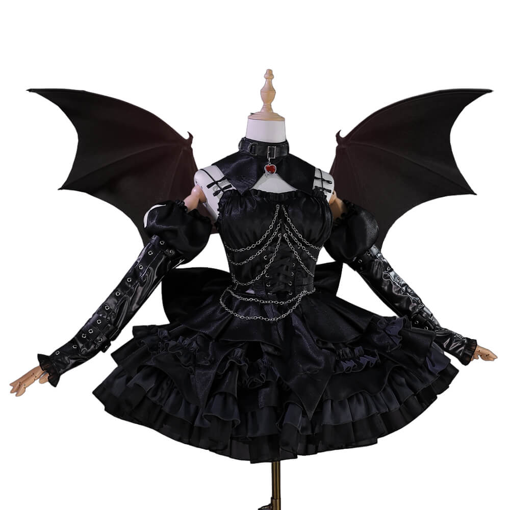 【S-2XL】KAngel Ame-chan Cosplay Costume Game WakuWaku-N Black Devil Ame-chan White KAngel Cosplay