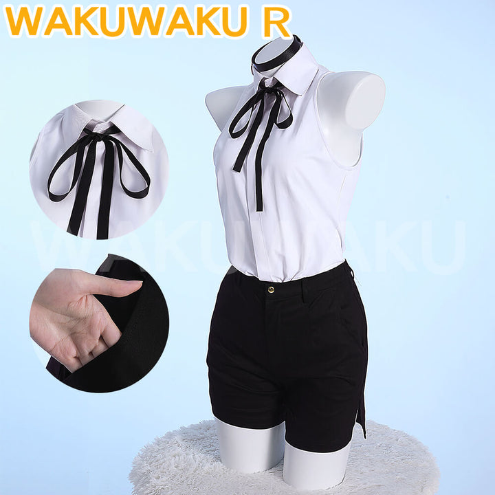 Reze Cosplay Costume Game Cosplay WakuWaku-R Chainsa Halloween Reze Cosplay Whit Shirt Tie Women Uniform Cosplay Costume