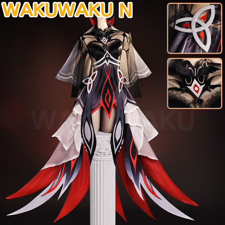 Ronova Cosplay Game Genshin Impact WakuWaku-N Women Dress Ronova Ruler of Death Halloween