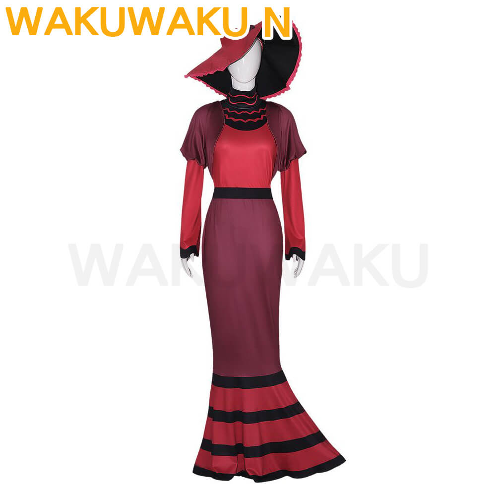 【In Stock】【S-2XL】WakuWaku-N Rosie Costume Anime Cosplay Sexy Red Dress