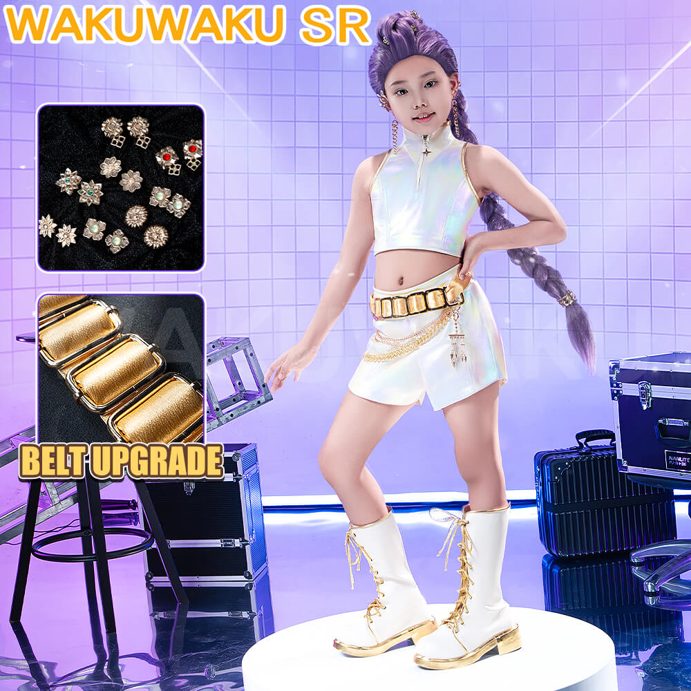 【US LOCAL SHIPPING 】【Kids Version】Movie Anime Kpop Killer Costume Cosplay WakuWaku-SR Family White Suit
