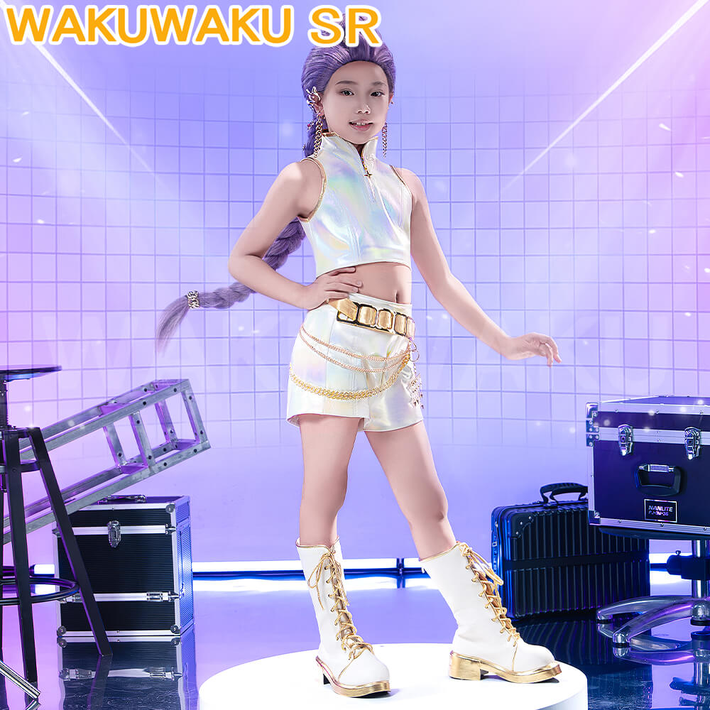 【US LOCAL SHIPPING 】【Kids Version】Movie Anime Kpop Killer Costume Cosplay WakuWaku-SR Family White Suit