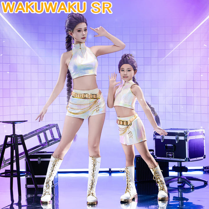 Rumi Cosplay Costume WakuWaku-SR Family Halloween Costume Women White Golden Suit Kids Rumi Cosplay Plus Size