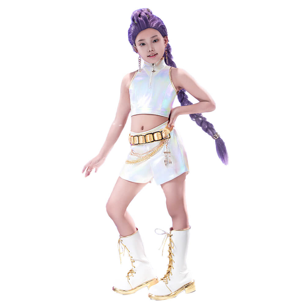 【US LOCAL SHIPPING 】【Kids Version】Movie Anime Kpop Killer Costume Cosplay WakuWaku-SR Family White Suit