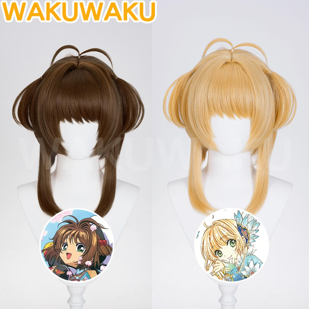 Sakura Cosplay Wig Anime Card Captor Sakura Yellow Brown Hair