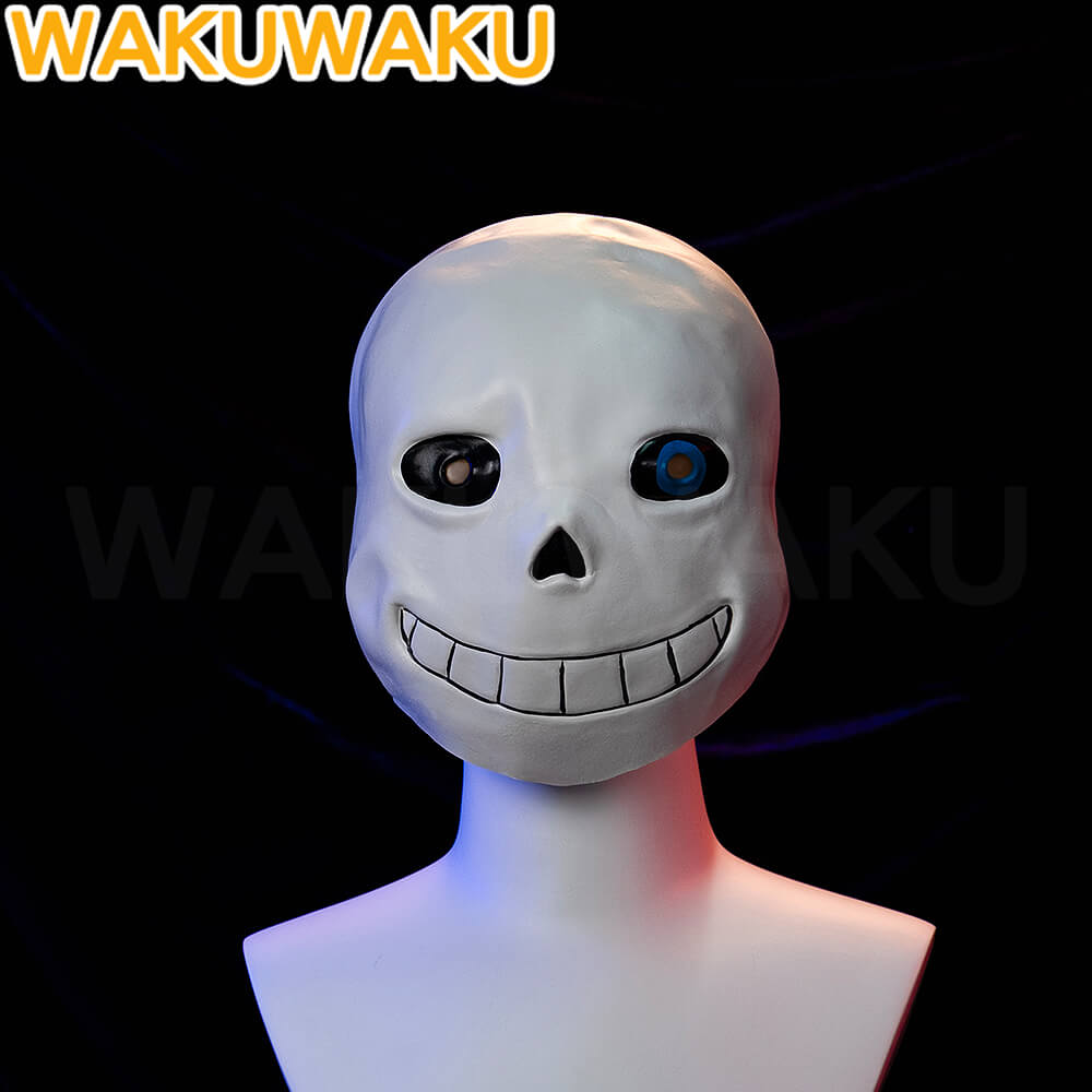 【In Stock】Sans Mask Game Cosplay Props WakuWaku Grey Men Luminous Mask Halloween
