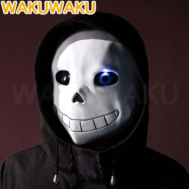【In Stock】Sans Mask Game Cosplay Props WakuWaku Grey Men Luminous Mask Halloween