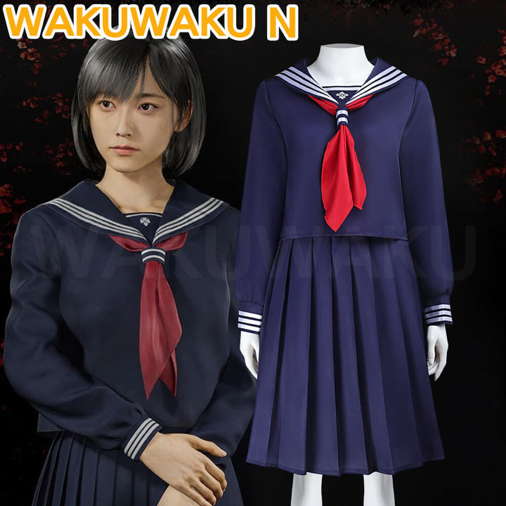 Shimizu Hinako Cosplay Costume Anime WakuWaku-N Women School JK Uniform Dress Halloween