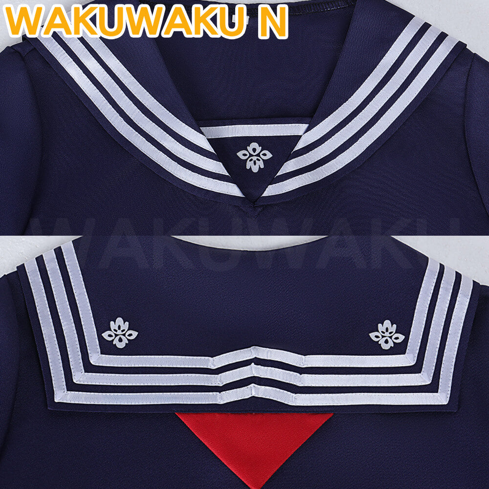 Shimizu Hinako Cosplay Costume Anime WakuWaku-N Women School JK Uniform Dress Halloween