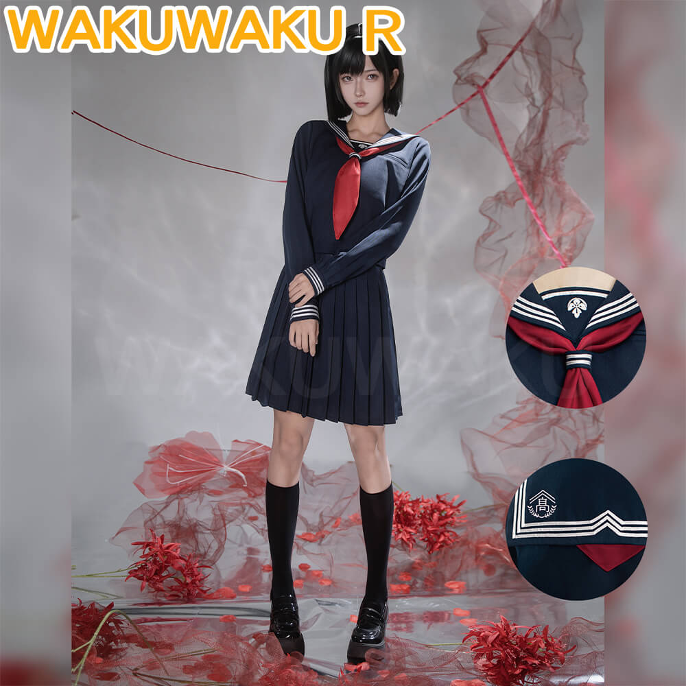 Shimizu Hinako Cosplay Costume Anime WakuWaku-R Women School JK Uniform Dress Hinako Halloween