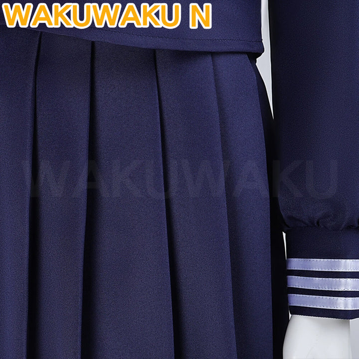 Shimizu Hinako Cosplay Costume Anime WakuWaku-N Women School JK Uniform Dress Halloween