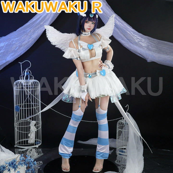 Stocking Panty Cosplay Anime Panty & Stocking with Garterbelt WakuWaku-R Women Stocking Cute Angel Wings