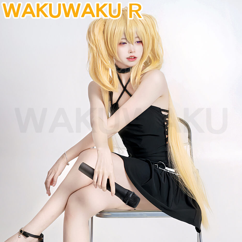 Tsukiyomi Utau Concert Cosplay Costume Anime Shugo Chara Cosplay WakuWaku-R Women Sexy Black Dress Costume Utau Cosplay