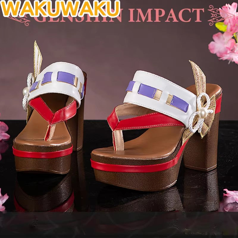 Yae Miko Cosplay Game Genshin Impact Cosplay Yae Miko Cosplay Costume Women Cosplay Shoes Wig