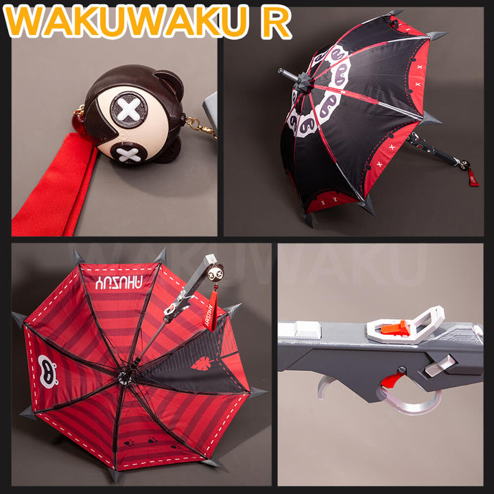 Ukinami Yuzuha Cosplay Costume Game Zenless Zone Zero WakuWaku-R ZZZ Women Pink Sweater Dress Halloween Cosplay Bag Toy